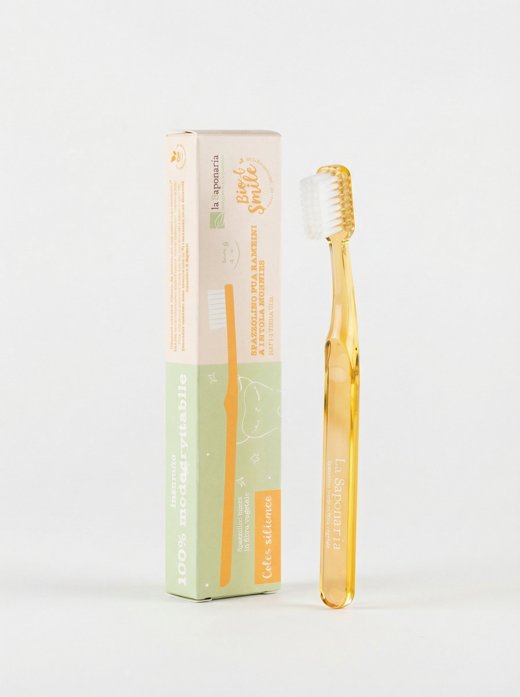 Spazzolino bimbi in fibra vegetale by La Saponaria — product photo on white background