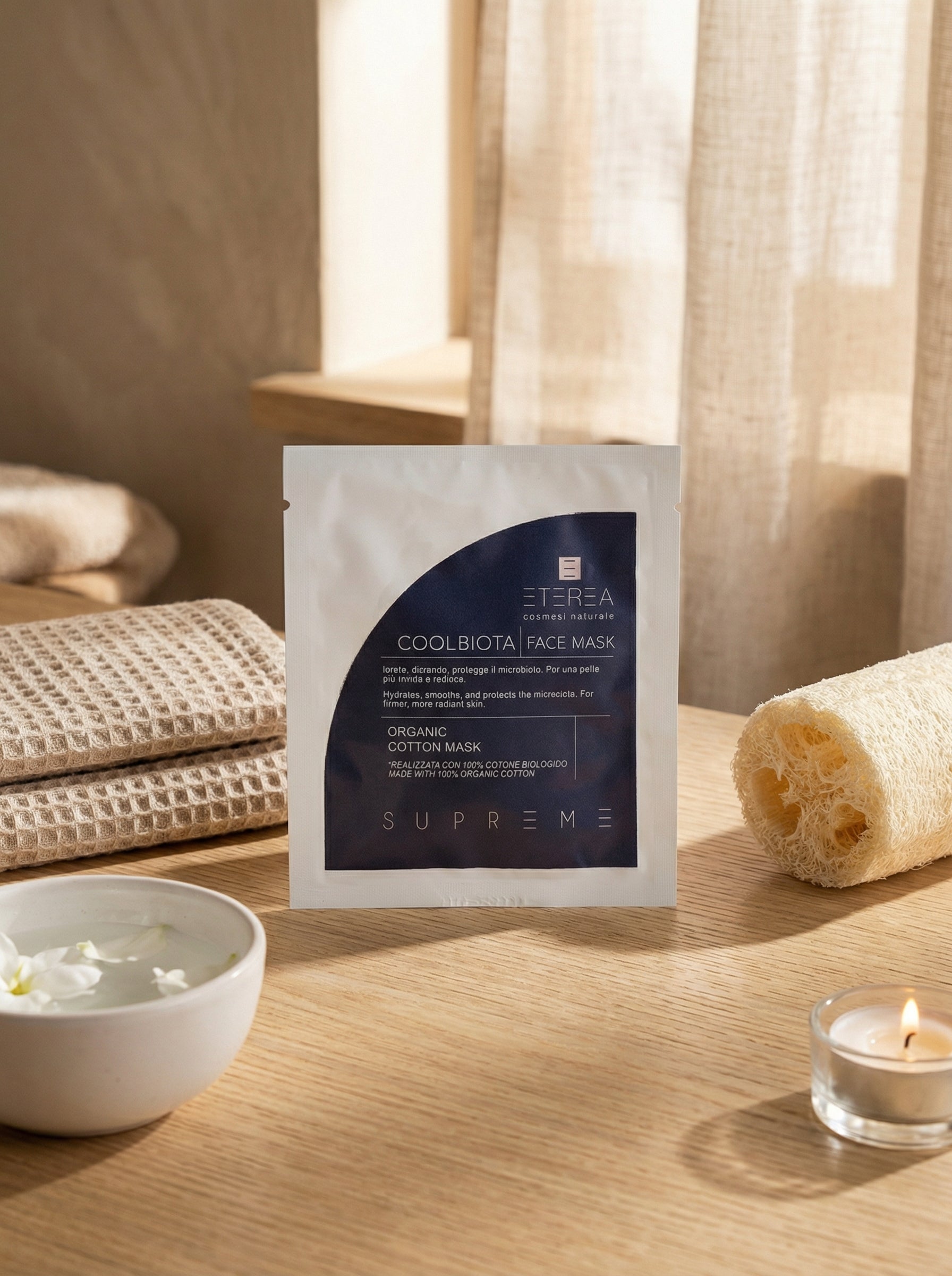 Supreme Coolbiota face mask – Maschera viso idratante e lenitiva by Eterea — hero product photo